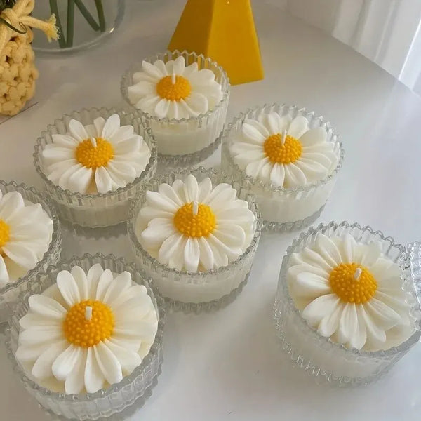 1 stampo in silicone per candele a forma di fiore di margherita 3D - Forniture fai da te per resina e argilla
