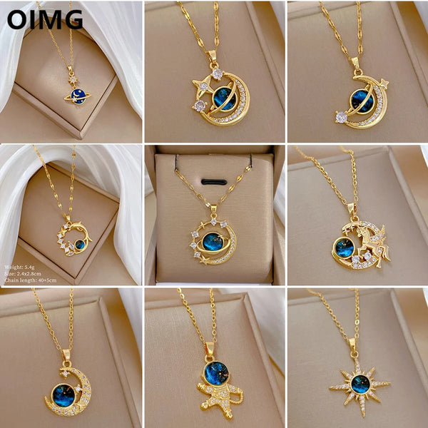 Gold Plated 316L Stainless Steel Pendant Necklace 